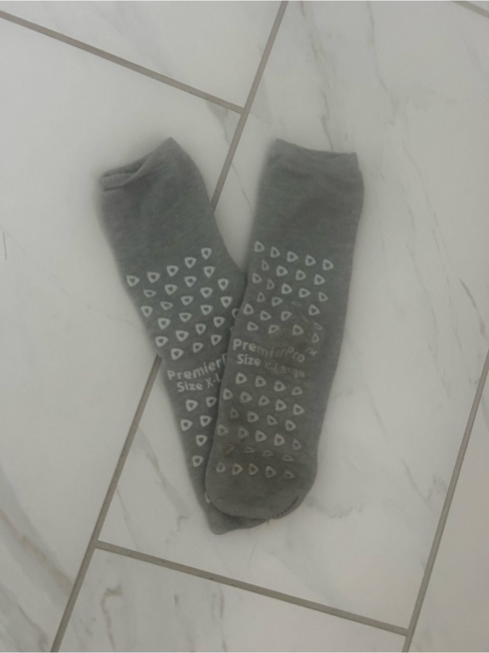 Gray Non-Slip Crew Socks - Premier